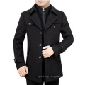 Middle-Aged Wool Men′s Thick MID-Length Woolen Jacket